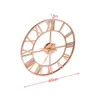 Orologi da parete 40 cm metallo oro rosa rame romano traforato orologio silenzioso decorazioni per la casa soggiorno design semplice consegna a goccia giardino Dh9Xf