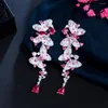 Orecchini a pennaglie di lusso un unico design a farfalla zirconia cristallo goccia per femminile ragazza gioiello regalo per la festa di matrimonio