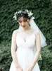 Decorative Flowers Mori Girl Wreath Bridal Headband Crown Travel S Seaside Vacation Wedding Pography For Flower Girls Fake Hair Accessories