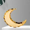 Bijoux Poux de rangement Organisateur de rangement Assiette alliée Moon Shape Candy Food Nut Fruit Fruit Sellping Desktop Decoration for Festival