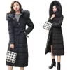 Women's Trench Coats 2023Women Winter Cotton-Padded Coat Mid-Length Slim Down Cotton Jacket With Fur Collar Outwear Female Hooded Overcoat