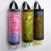 Hanging Garbage Bags Storage Bag Rubbish Bag Holder Dispenser Kitchen Polyester Transparent Grid Container Bathroom Grocery Tool BH6733 TYJ