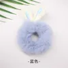 Färgglada hårtillbehör Plush Rabbits Ears Hair Band Scrunchies Girls Ponytail Holder Tie Easter Bunny Ear Hair Ring Stretchy EL8207736