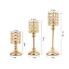 Bougeoirs Golden Crystal Holder Creative Metal Metal Vertical Chandelier Mariage de Noël Candabrum Home Decoration Ornam Dh1gk