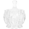 Storage Bottles Jar Candy Jarsjewelry Crystal Bowl Holder Sugar Container Apothecary Transparent Canister Buffet Footed Embossed Trinket