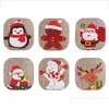 Gift Wrap Christmas Burlap Linen Dstring Bag Wraps Santa Claus Snowman Penguin Elk Candy Jewelry Packaging Present Storage Bags Xmas Dhoh5