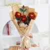 Decorative Flowers Hand-knitted Calla Lily Flower Finished Crochet Bouquet Wedding Decoration Fake Gifts DIY Home Desk