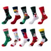 Chaussettes masculines créatives de Noël de Noël Snowman Santa Claus dessin animé Mid Tube Cotton Fashion Knit Warmers Stockings Cadeaux