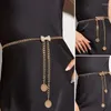 Cintos de moda feminina cinto de cintura alta ouro estreito corrente de diamante de diamante vestido decorativo para a cintura