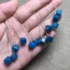 Серьги 1 Пара Fengbaowu Natural Stone Blue Apatite Cube Serving Sear Stuce 925 Серебряная серебряная энергия Хрустальная модная ювелирные изделия подарок