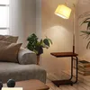 Floor Lamps USB Wireless Charging Wood Bracket Design Living Room Led With Shelf Bedroom Bedside Lamp Study Standing Lights