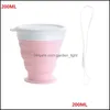 Tumblers Inf￤llbart Sile Folding Cup Telescopic Collapsible Coffee Outdoor Water Drop Delivery Home Garden Kitchen Dining Bar Drinkw Dhnzv