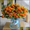 Decorative Flowers Wreaths Wholesale 1 Bouquet /15 Heads 4Cm Vintage Wedding Mini Rose Artificial Silk Flower Home Decoration Fake Oty8A