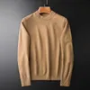 Men's Jackets T-neck Sweater Autumn Winter 2023 Style With Thickened Warm Solid Color Bottomed Pullover For Men