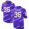 American College Football Wear Custom NCAA Clemson Tigers #31 Clemson #36 Lannden Zanders College Football Jerseys Mens Trevor Lawrence Clemson Lannden Zanders S-