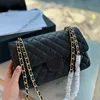 CC Bag Classic Black Caviar Cowhide Flap Bags Designer Quilted Diamond Silver Gold Hardware Luxus-Geldbörsen Schlüsseletui Kartenhalter Geldbörsen Vintage Shoulder Sacoche La