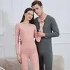 Men's Thermal Underwear Large Size Bottomed Autumn Clothes And Trousers Constant Temperature De Velvet Traceless AB Side Couple Suit