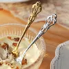 Dinnerware Sets Stainless Steel Hollow Embossed Year Spoon And Fork Set Polished Vintage Style Creative Drinking