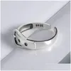 Band Rings Wave Ring Real 925 Sterling Sier Belt Fine Jewelry For Charm Women Birthday Party Accessories Gift Drop Delivery Dhizv