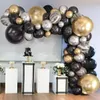 Andra dekorativa klistermärken svartguldballong Garland Arch Confetti Latex Baloons examen Happy 30th 50th 50th Birthday Party Decor vuxna Baby Shower 230110