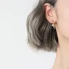 Pendientes de tuerca WTLTC 925 Sterling Sliver Ear Cuff para mujer Cadenas colgantes Gota delantera y trasera Envoltura de hoja de perla única