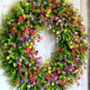 Decorative Flowers Window Colorful For Decoration WreathRound Cottage Artificial Of Garland Door Used Green Wall And Wreath Fall Front