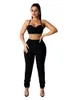 Pantaloni a due pezzi da donna Echoine Set senza spalline da donna Sexy Off The Shoulder Slim Bodycon Outfit Tuta sportiva da donna Abbigliamento da discoteca