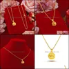 Pendant Necklaces Fine Jewelry 24K Gold Hollow Out Ball Fashion Woman Girl Birthday Wedding Gift Wholesale Drop Delivery Pendants Ot3R0