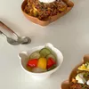 Tallrikar söta björnbordsartiklar enkel fast färg dessert omedelbar nudel skål keramik europeisk stil västerländsk platta vajilla