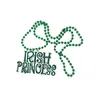 Irlandzki Dzień Party Shamrock Naszyjnik Dekoracja Świętowania Dnia Świętego Patryka Zielona Lucky Grass Happy St. Patricks Party Gift