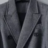 Herren Wolle Herren Zweireiher Gürtel Business Fashion Blend Blazer Mantel Jacken Revers Übergröße S-6XL
