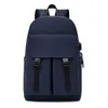 Backpack 2023 Fashion Men's Backpacks Business Casual Anti-theft Shoulder Bag Solid Color Oxford Cloth Waterproof Computer