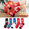 Meias masculinas Creative Christmas Snowman Snow Papai Noel Cartoon Mid Tube Algodão Moda Aquecedores de Sabedas Presentes