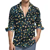 Camisas casuais masculinas Teal and Gold Camisa Leopardo Man Spots Estampado Outono Street Style Blusas Manga Comprida Roupas Grandes