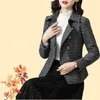 Women's Wool Blends Woolen Jacket Spring Autumn Fashion Mid Aged Short Female Coats Pocket Korean Lady Outerwear Tops E323 230109