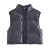 Women's Vests Women's Parkas Vest Jackets Pu Leather Waistcoat Zipper Sleeveless Outwear Casual Coat Streetwear Faux Woman Jacket Trf