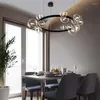 Chandeliers Nordic Led Chandelier Clear Glass Bubble Lampshade Hall Parlor Lighting Fixtures Restaurant Bedroom Ceiling Lamp Hanglamp Cord