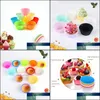 Cake Tools 6Pcs Reusable Cupcake Muffin Liners Sile Baking Cups Liner Cup Tray Case Drop Delivery Home Garden Kitchen Dining Bar Bake Otuon