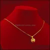 Pendant Necklaces Fine Jewelry 24K Gold Hollow Out Ball Fashion Woman Girl Birthday Wedding Gift Wholesale Drop Delivery Pendants Ot3R0