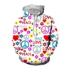 Мужские толстовины Jumeast 3d Love Peace Print Men Men Yk2 Paisley Голубь графические толстовок с капюшоном Kpop наряд панк хиппи витаторна одежда