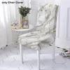 Pokrywa krzesła 1PC Marmurowa okładka domowa kuchnia salon elastyczny zamiennik boho w stylu łatwa do wyjmowania do mycia