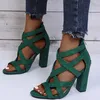 Sandals Fashion Square Heel Large Size Women's Shoes Breathable Outdoor Non-slip Women Party Club