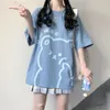 女性用Tシャツ日本のカジュアル漫画の夏のショートスリーエレベートのTシャツの女子学生ルーズソフトガールかわいい女の子スタイルオールマッチトップ230110