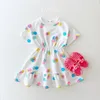 Девушка платья детское платье высокое качество 2023 Корейский малыш хлопок красочный воздушный шар 1-3 года детские футболки повседневные
