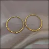 Hoop Huggie Gold Round Big Earring For Women Zinc Alloy Lady Fashion Jewelry Nice Ear Hoops Accessories C3 Drop Leverans ￶rh￤ngen Otycw