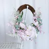 Dekorativa blommor A63i Spring Wreath Artificial Peony för alla säsonger runt ytterdörren Farmhouse Wall Outdoor Decoration