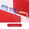 New Women Carti Glasses Designer Sunglasses man Fashion Frameless Rectangle Coating Buffalo Horn Sunglass UV400 Evidence Eyeglass Wooden Mens Eyewear Eyelgasses