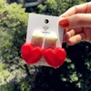 Dangle Earrings & Chandelier Korean RetroTransparent Big Round Set Red Acrylic Heart Jewelry For Women Resin Trendy 2023