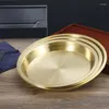 Plates Plate Pure Copper Brass Steamed Chicken Basin Tray Tableware Round Dinner