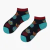 Calcetines de hombre Peonfly Coloridos Hombres Algodón peinado Casual Vestido cómodo Fruta Patrón fresco Regalo de fiesta